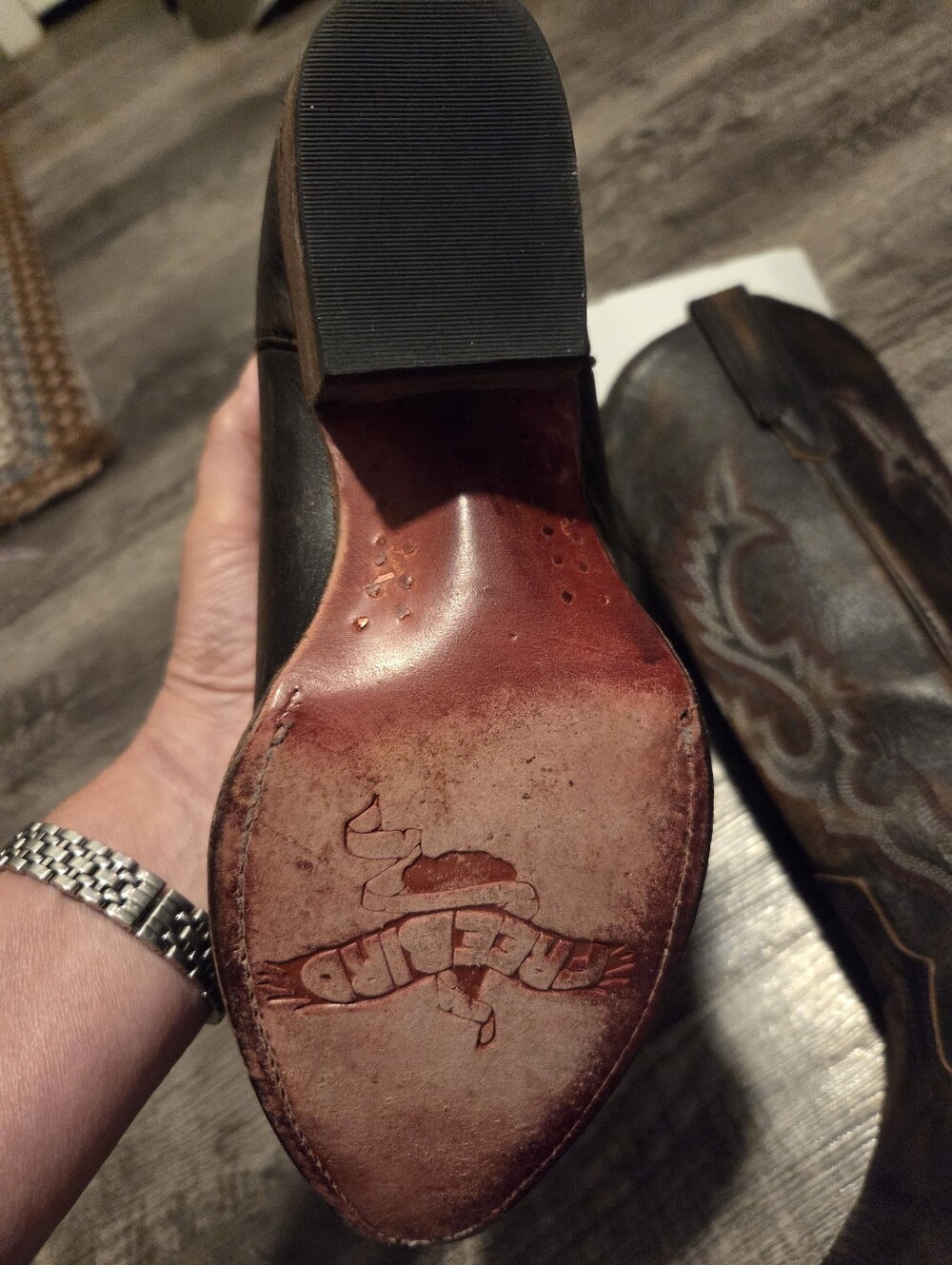 Freebird by Steven Brown Distressed Leather Cowboy Boots - Picture 10 of 10